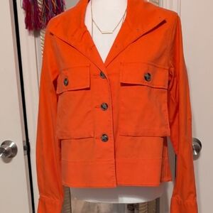 CAbi Vibrant Orange Utility Jacket